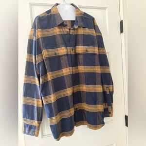 Abercrombie & Fitch Blue and Yellow Plaid Casual Button Down Shirt